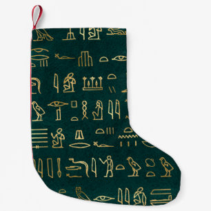 Golden Egyptian Hieroglyph Typography Egypten Liten Julstrumpa