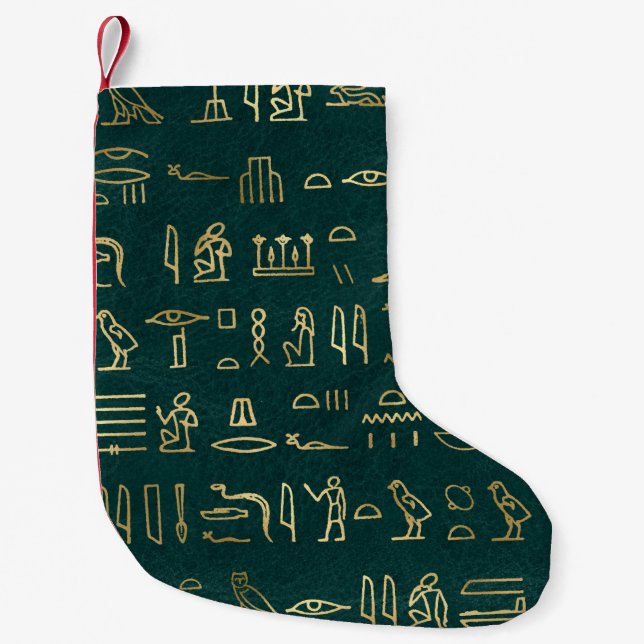 Golden Egyptian Hieroglyph Typography Egypten Liten Julstrumpa (Framsidan)