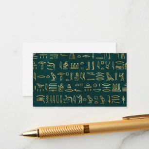 Golden Egyptian Hieroglyph Typography Egypten Tilläggskort