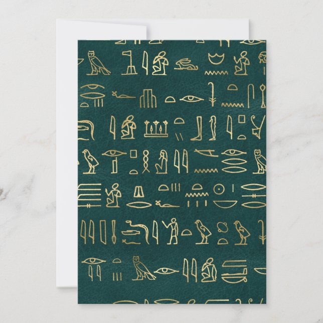 Golden Egyptian Hieroglyphs Typography Egypten Tack Kort (Framsida)