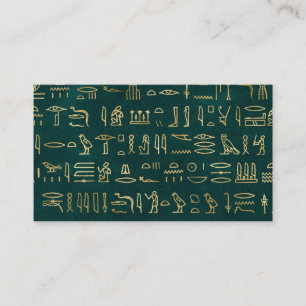 Golden Egyptian Hieroglyphs Typography Egypten Visitkort