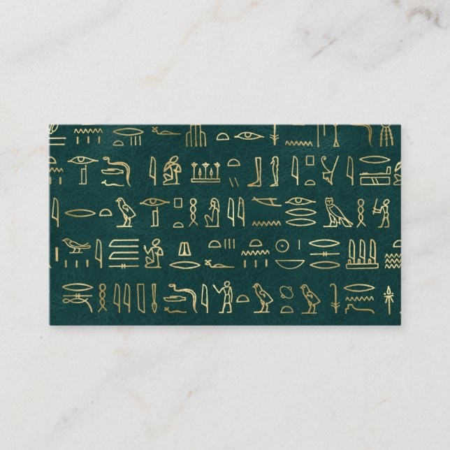 Golden Egyptian Hieroglyphs Typography Egypten Visitkort (Framsida)