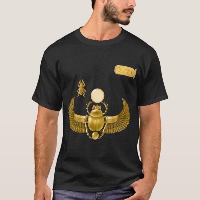 Golden Egyptian Scarab T Shirt (Framsida)
