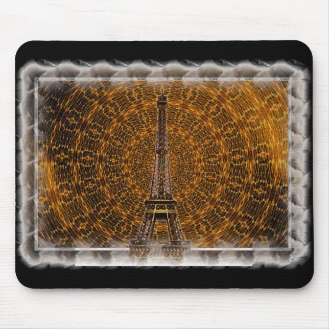 Golden Eiffel Torn Mousepad Musmatta (Framsidan)