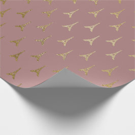 Golden Eiffel Torn Paris Mauve Lilac Rosa Presentpapper