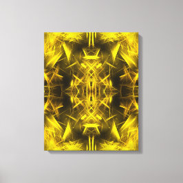 Golden Electric Plasma Fractal Art Canvastryck