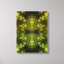 Golden Electric Plasma Fractal Art Canvastryck