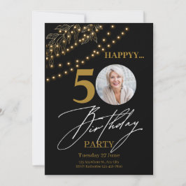 Golden Elegance: 50:e födelsedagsfirandet Inbjudningar