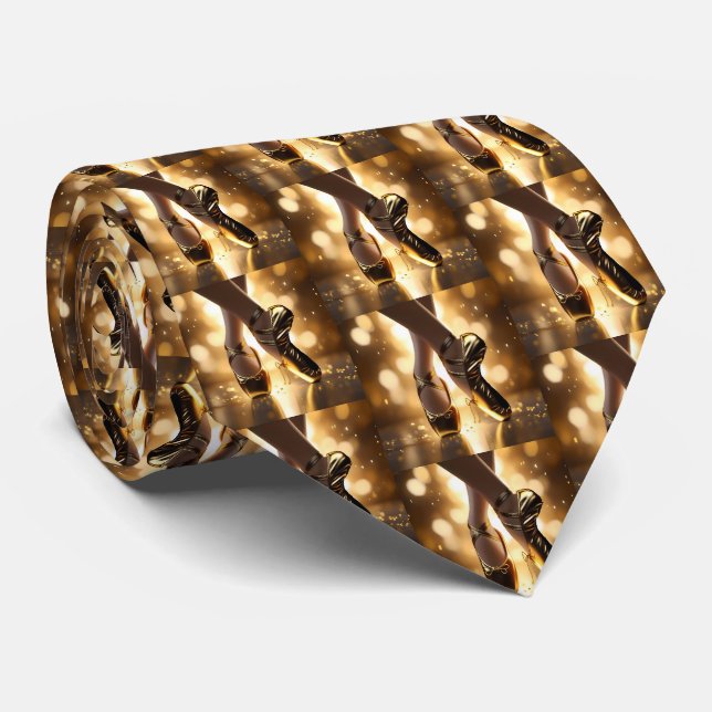 Golden Elegance: Ballerina Shoes på Guld Bokeh Slips (Rullad)