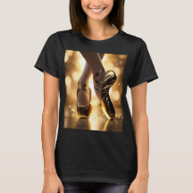 Golden Elegance: Ballerina Shoes på Guld Bokeh