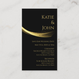Golden Elegance-Bröllop Spara our Date Visitkort
