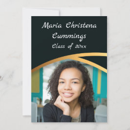 Golden Elegance Class Of Fotoexamen 4 Inbjudningar