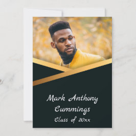 Golden Elegance Class of Photo Studenten 2 Inbjudningar