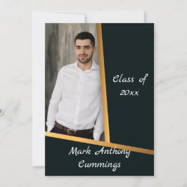 Golden Elegance Class of Photo Studenten 3 Inbjudningar