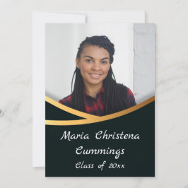 Golden Elegance Class of Photo Studenten Inbjudningar