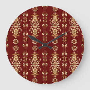 Golden Elegance: Classic Oriental Mönster. Stor Klocka