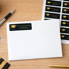 Golden Elegance Klass Av Examen Returadress Etikett