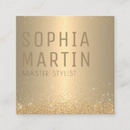 Golden Elegance Minimum Namnteckning Fyrkantigt Visitkort