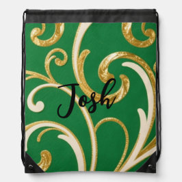 Golden Elegance Moss Green pattern Gympapåse