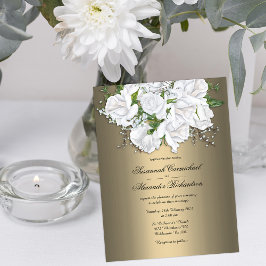 Golden Elegance och White Möhippa Bouquet Bröllop Vykort