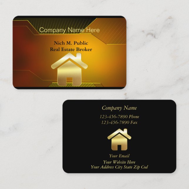 Golden Elegance Real Gods Affärskort Visitkort (Fram/baksida)