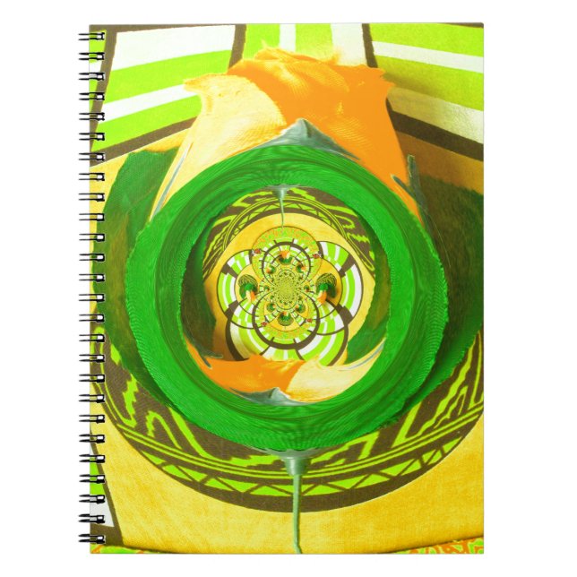 Golden Elegance: Snygg afrikansk Gul ros Art Anteckningsbok Med Spiral (Framsidan)