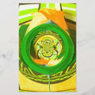 Golden Elegance: Snygg afrikansk Gul ros Art Brevpapper