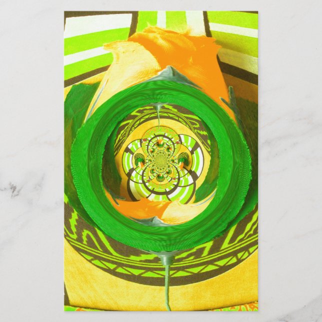 Golden Elegance: Snygg afrikansk Gul ros Art Brevpapper (Framsida)