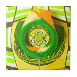Golden Elegance: Snygg afrikansk Gul ros Art Kakelplatta