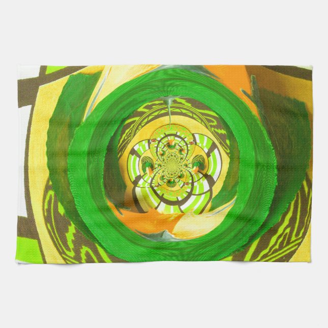 Golden Elegance: Snygg afrikansk Gul ros Art Kökshandduk (Horisontell)