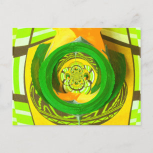 Golden Elegance: Snygg afrikansk Gul ros Art Vykort