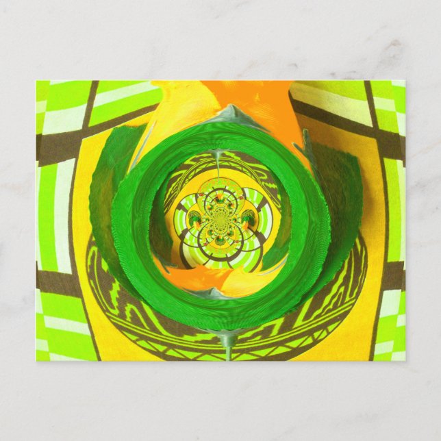 Golden Elegance: Snygg afrikansk Gul ros Art Vykort (Framsida)