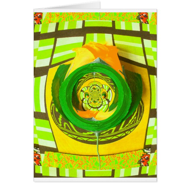 Golden Elegance: Vackert afrikanskt Gul ros Hälsningskort (Framsidan)