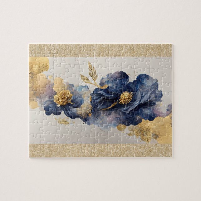 Golden Elegant Flower Pussel (Horisontell)
