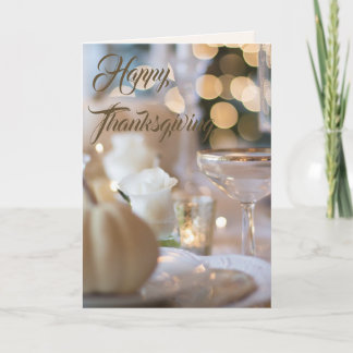 Golden Elegant Happy thanksgiving Helgkort