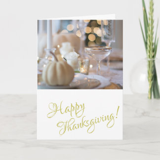 Golden Elegant Photo Happy thanksgiving Helgkort