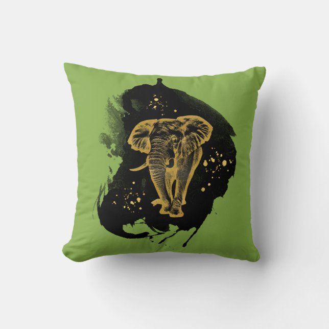 Golden Elephant Kissen Greenery Kudde (Framsida)