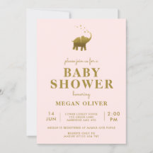Golden Elephant Rosa Baby Shower