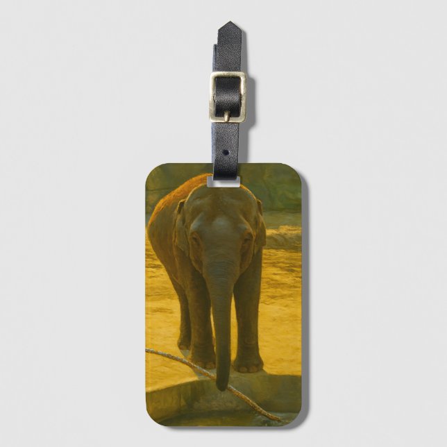 Golden Elephant Wisdom - Majestic Wildlife Bagagebricka (Framsida vertikal)