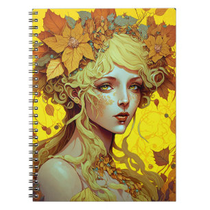 Golden Elf Fairy Fae Fantasy Art Anteckningsbok