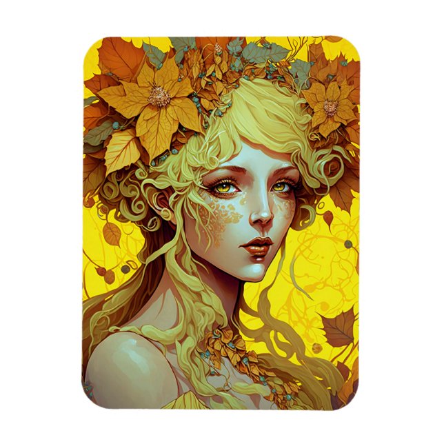 Golden Elf Fairy Fae Fantasy Art Magnet (Vertikal)