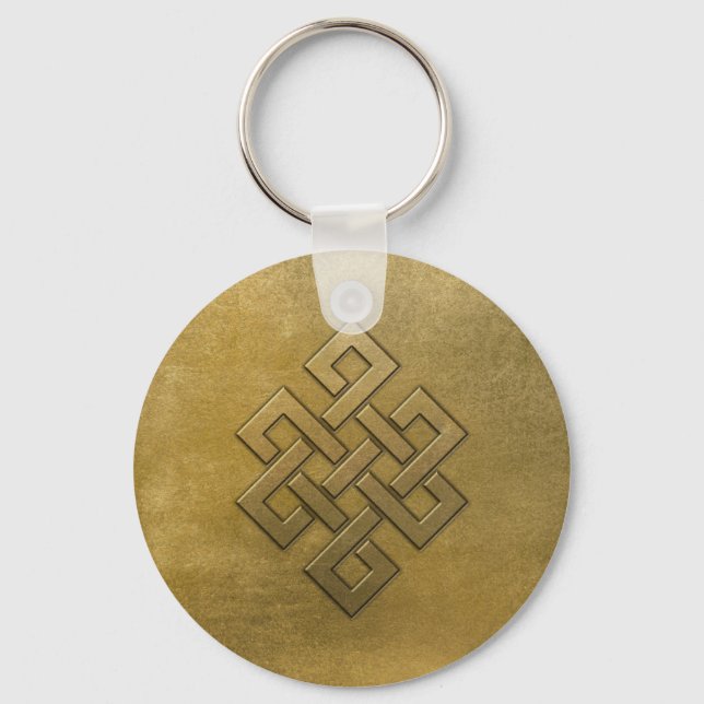 Golden Embossed Endless Knot Nyckelring (Framsida)