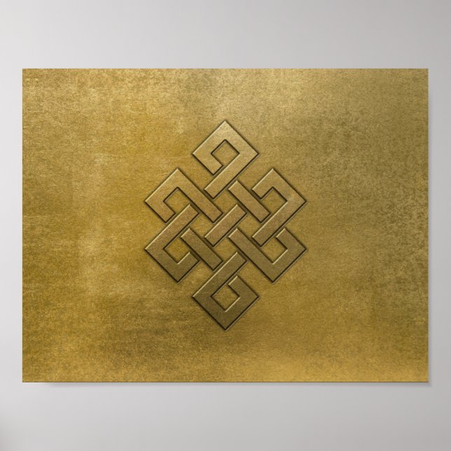 Golden Embossed Endless Knot Poster (Framsidan)