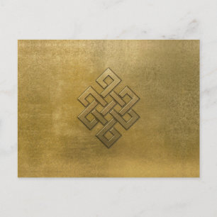Golden Embossed Endless Knot Vykort