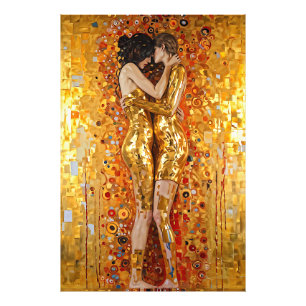 "Golden Embrace" Ädelbar och oförstörbar Fototryck