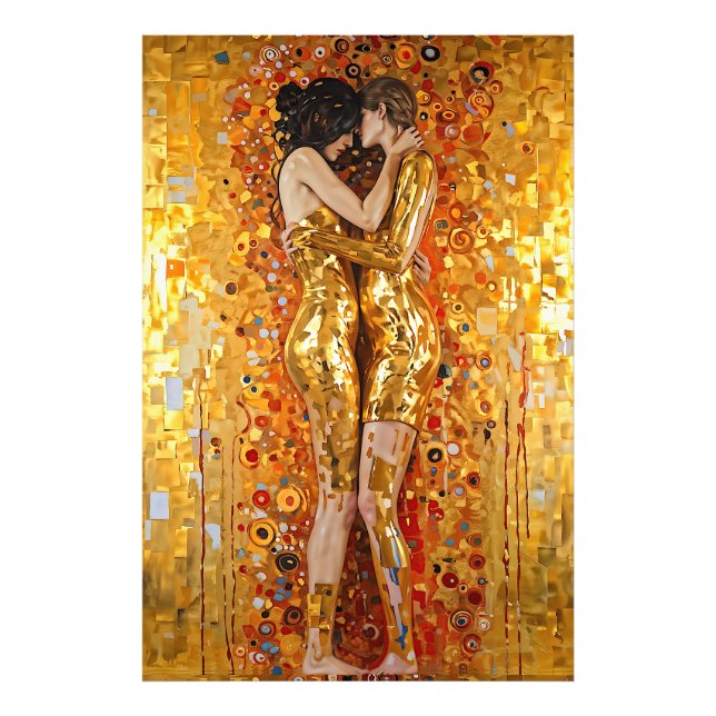 "Golden Embrace" Ädelbar och oförstörbar Fototryck (Framsidan)