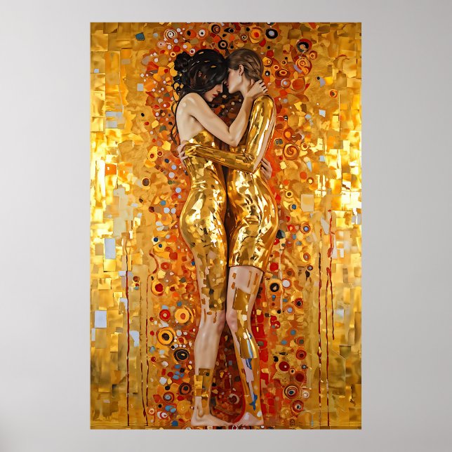 "Golden Embrace" Ädelbar och oförstörbar Poster (Framsidan)