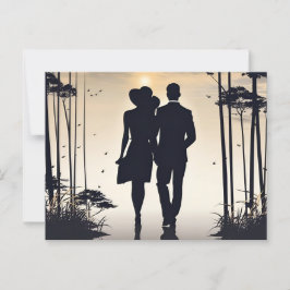 Golden Embrace Silhouette från Kärlek vid Sunset Vykort