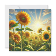 Golden Embrace Solrosblommor, platt kort