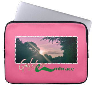 Golden Embrace Sunset liggande utskrift Laptop Fodral